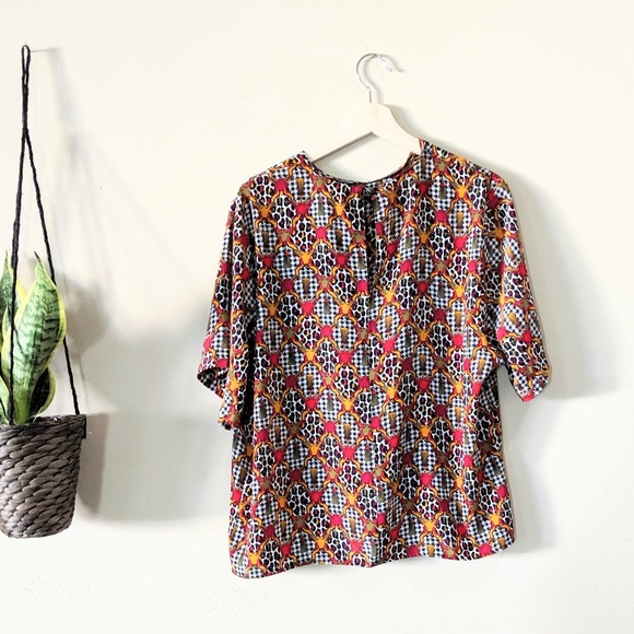 ALYSSA CARR Vintage Leopard Houndstooth Blouse - Picture 6 of 7